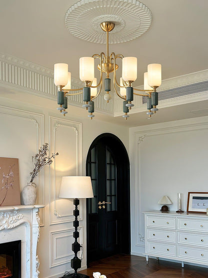 Timeless Luxury Fluted Accent Glass Shade Chandelier