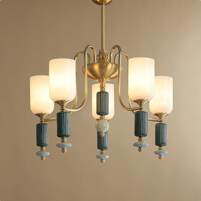 Timeless Luxury Fluted Accent Glass Shade Chandelier