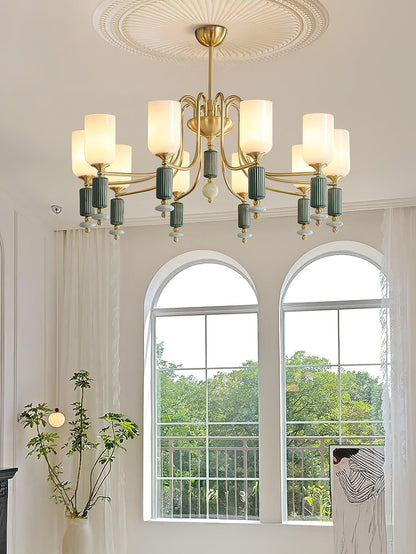 Timeless Luxury Fluted Accent Glass Shade Chandelier