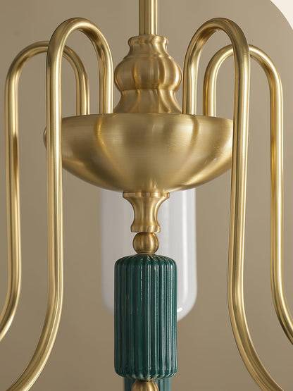 Timeless Luxury Fluted Accent Glass Shade Chandelier