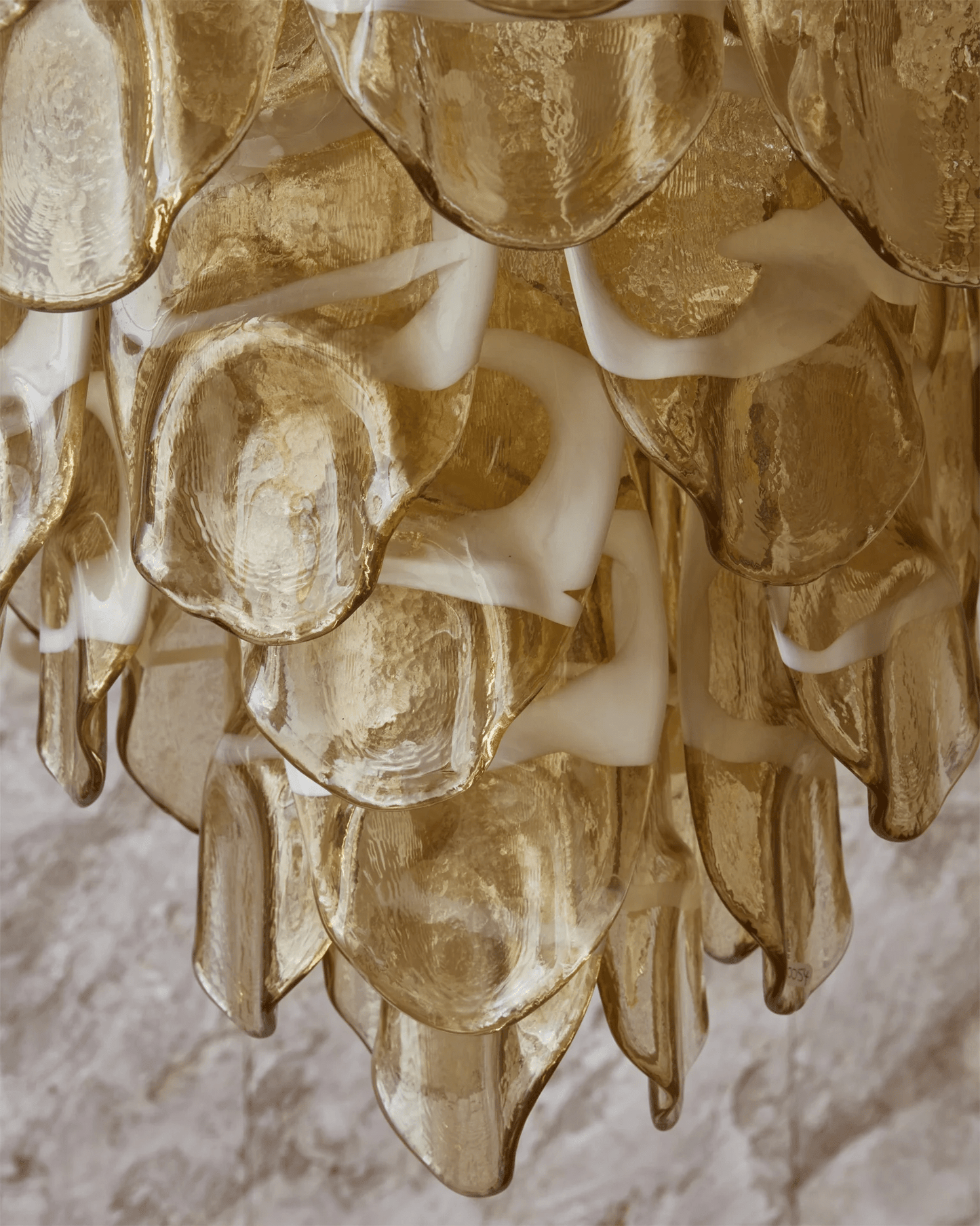 Amber Oval Glass Cascading Murano Style Chandelier