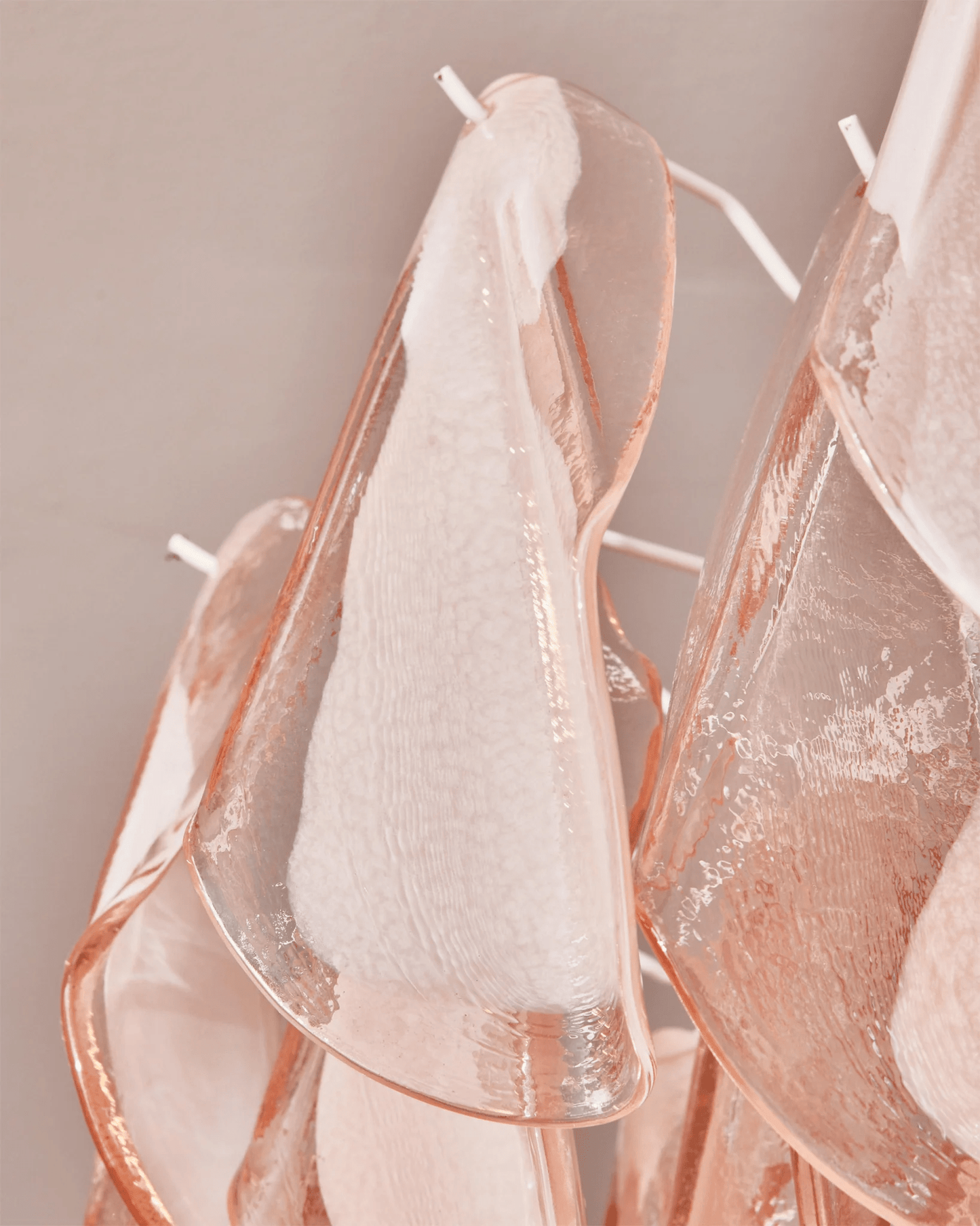 Amber Oval Glass Cascading Murano Style Chandelier