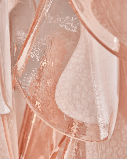 Amber Oval Glass Cascading Murano Style Chandelier