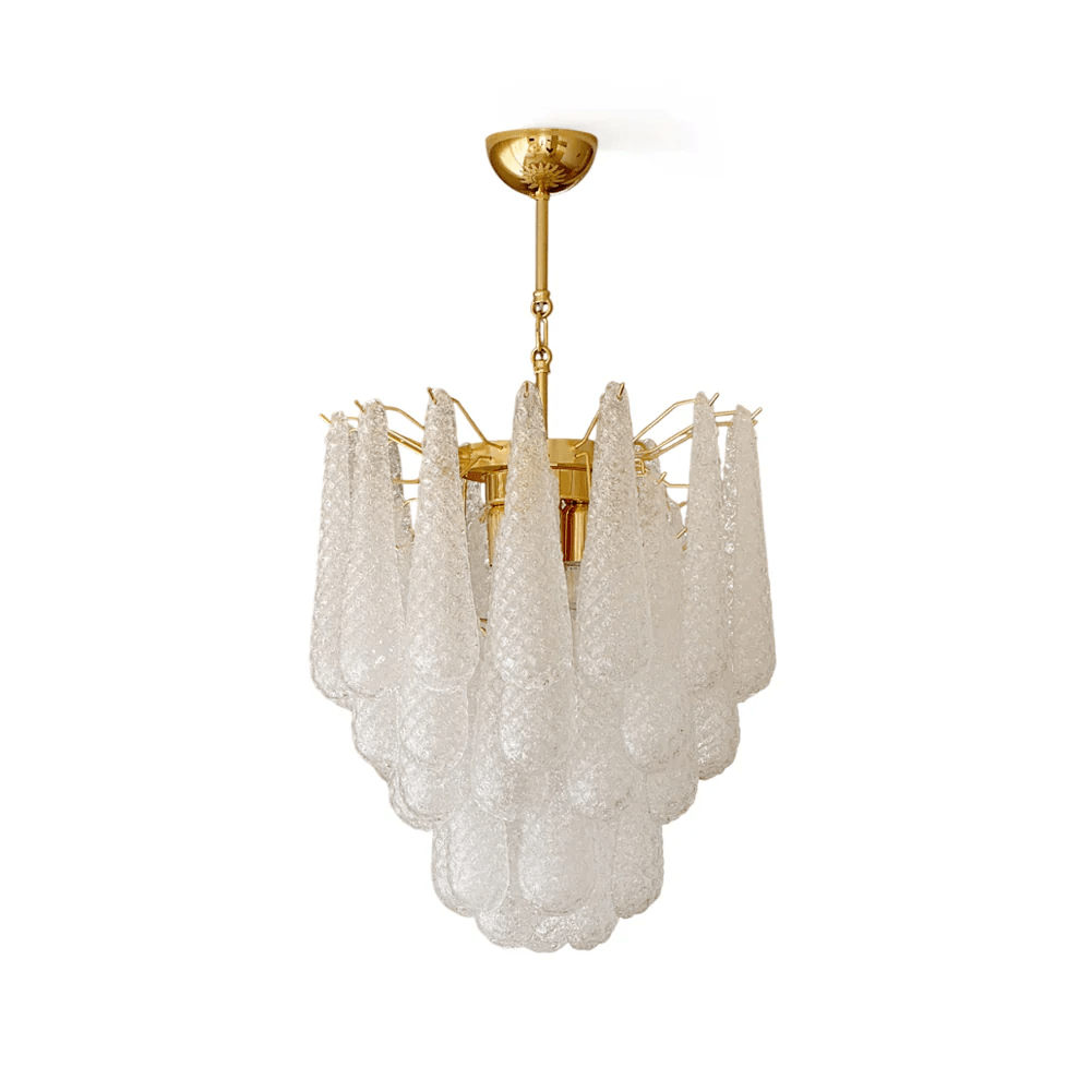 Modern Sophisticated Dandelion Style Textured Glass Chandelier