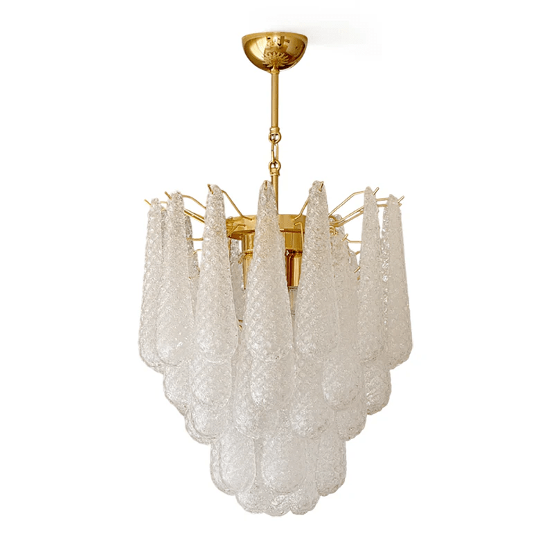 Modern Sophisticated Dandelion Style Textured Glass Chandelier