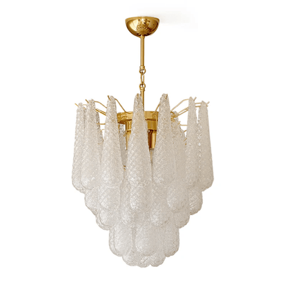 Modern Sophisticated Dandelion Style Textured Glass Chandelier