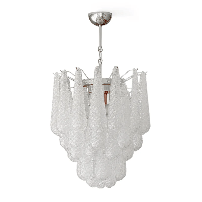 Modern Sophisticated Dandelion Style Textured Glass Chandelier