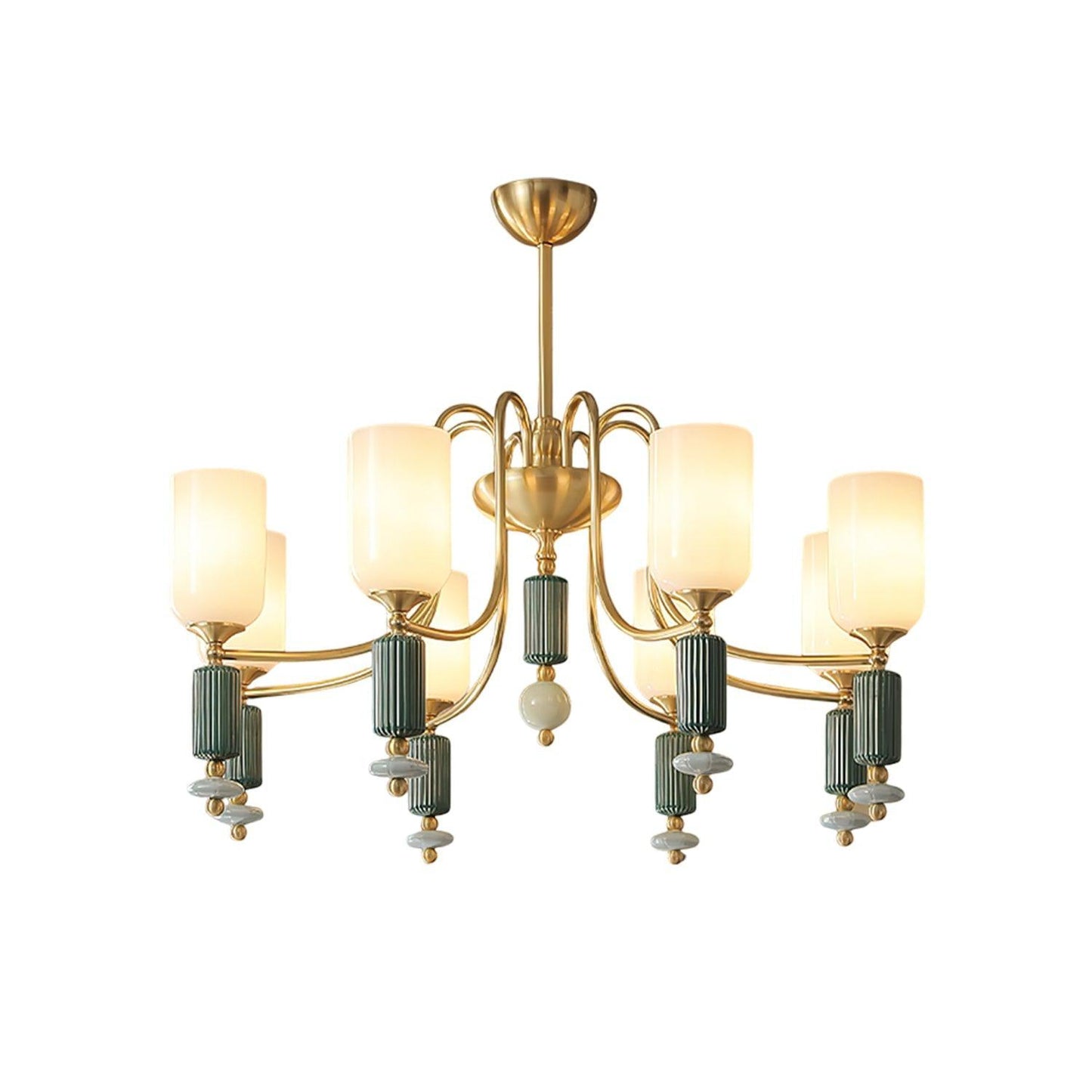 Timeless Luxury Fluted Accent Glass Shade Chandelier