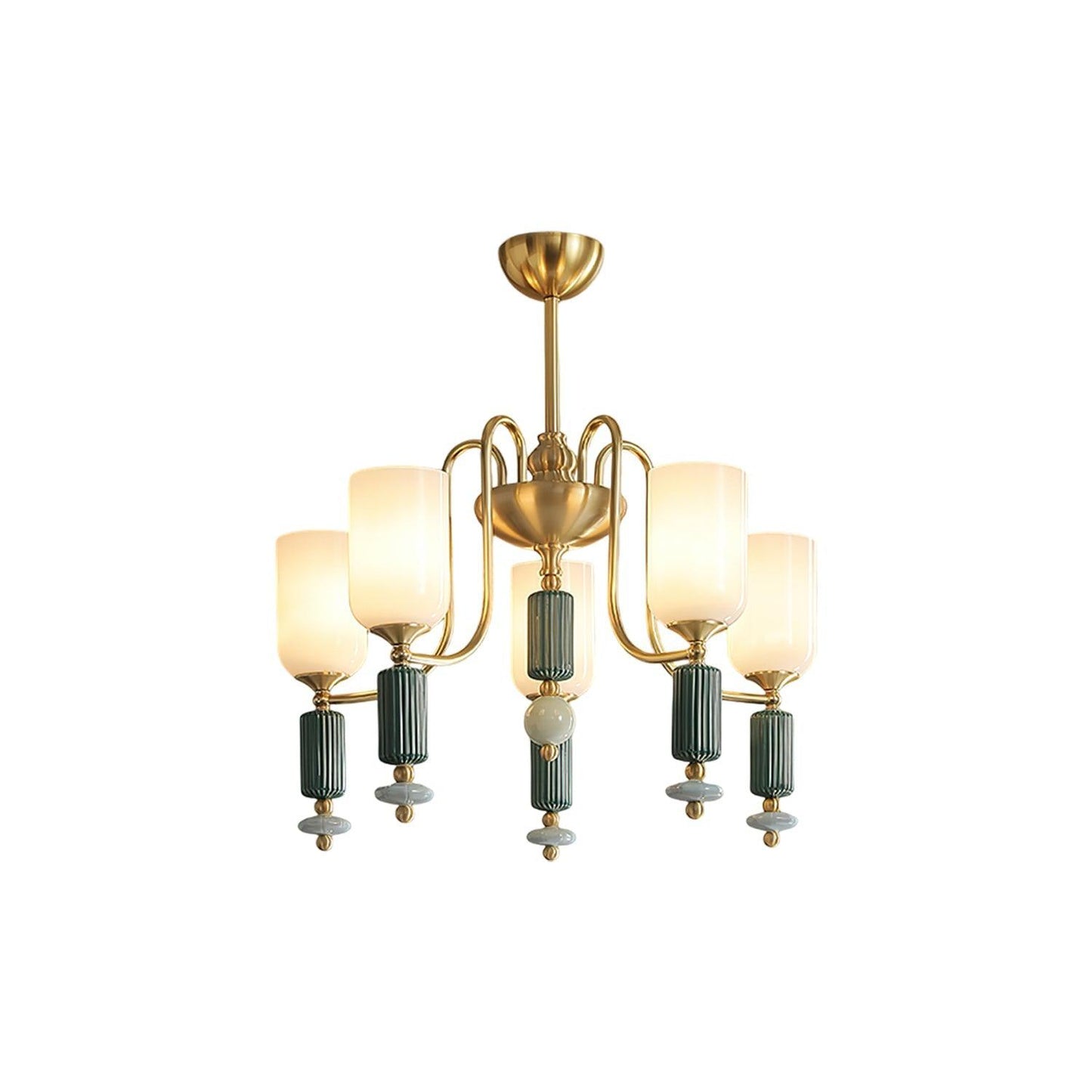 Timeless Luxury Fluted Accent Glass Shade Chandelier
