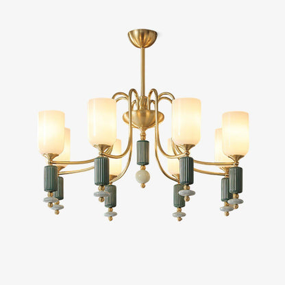 Timeless Luxury Fluted Accent Glass Shade Chandelier