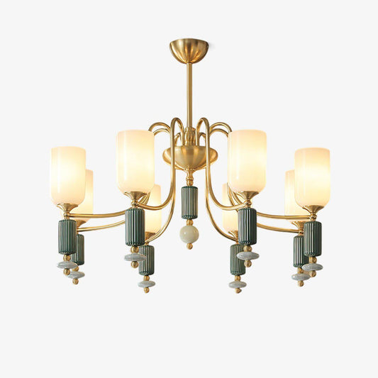 Timeless Luxury Fluted Accent Glass Shade Chandelier