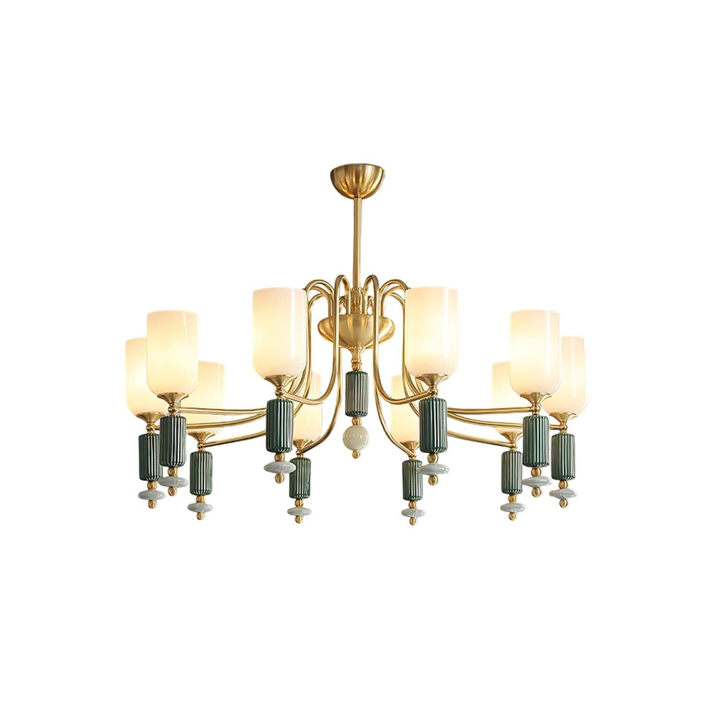 Timeless Luxury Fluted Accent Glass Shade Chandelier