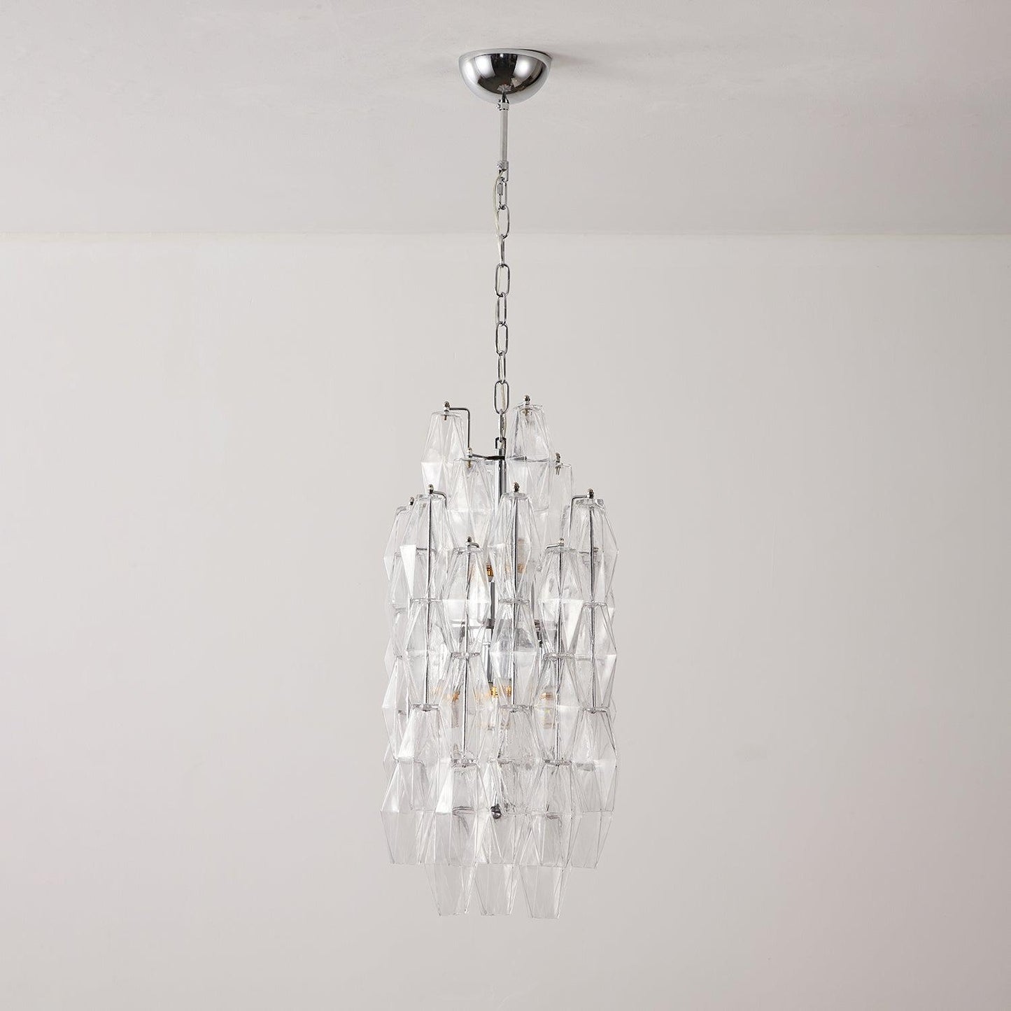 Tiered Long Amber Prism Chandelier