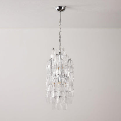 Tiered Long Amber Prism Chandelier
