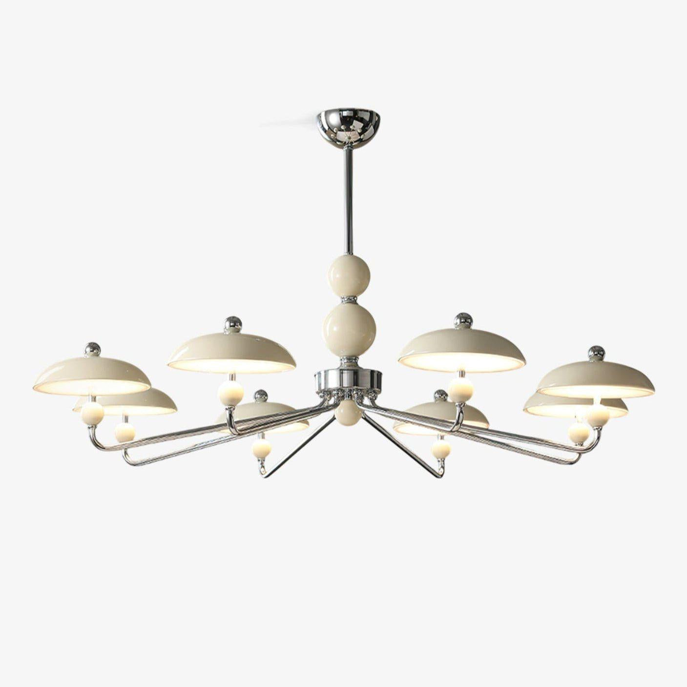Disc Shade Spherical Accent Chrome Acrylic Chandelier