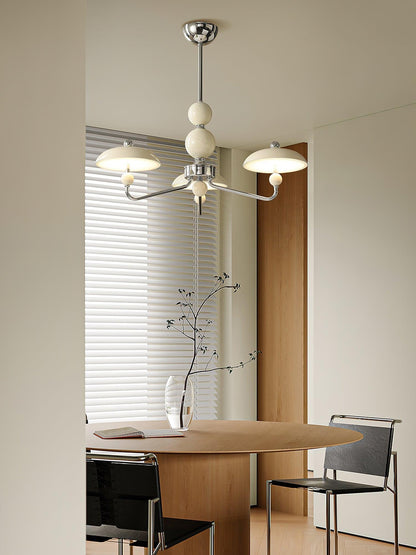 Disc Shade Spherical Accent Chrome Acrylic Chandelier