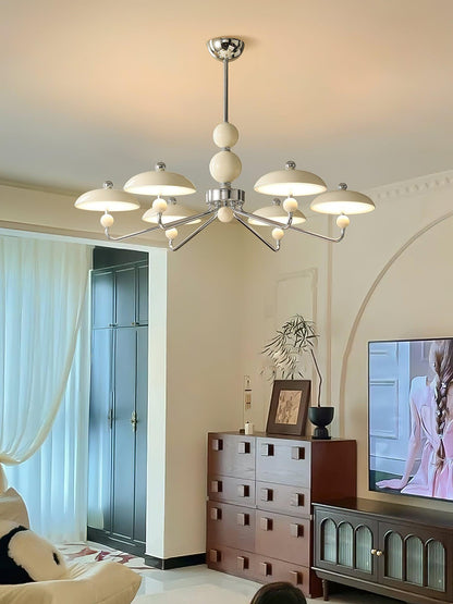 Disc Shade Spherical Accent Chrome Acrylic Chandelier