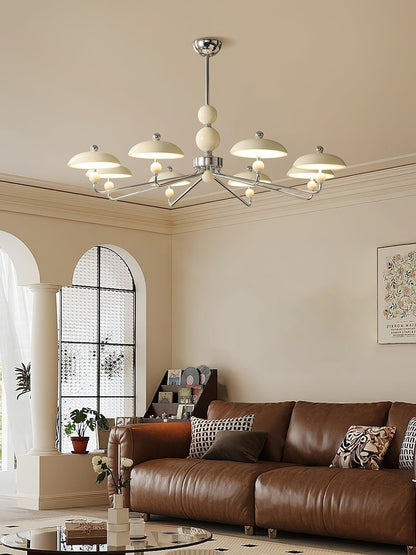 Disc Shade Spherical Accent Chrome Acrylic Chandelier