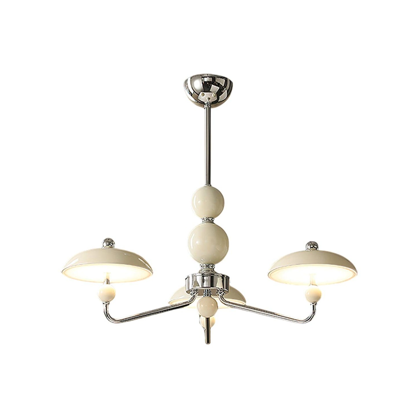 Disc Shade Spherical Accent Chrome Acrylic Chandelier
