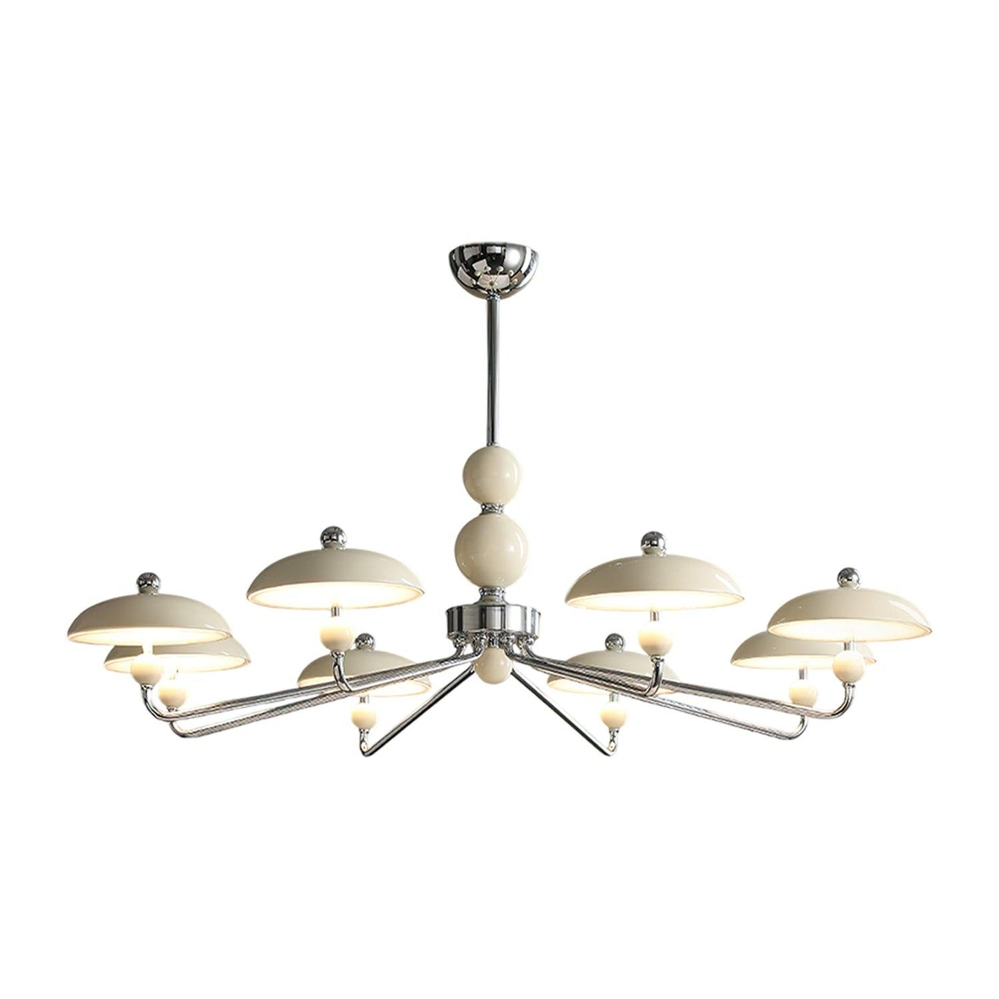 Disc Shade Spherical Accent Chrome Acrylic Chandelier