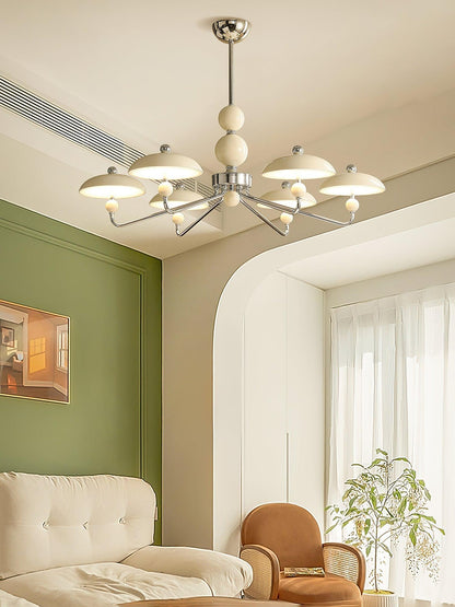 Disc Shade Spherical Accent Chrome Acrylic Chandelier