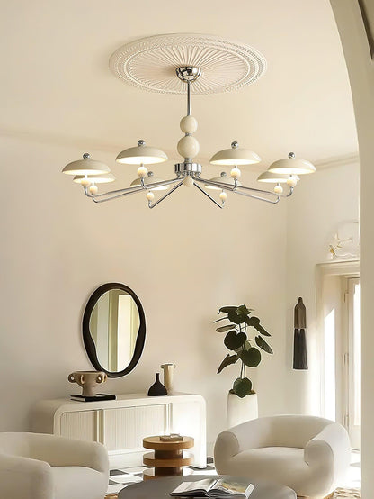 Disc Shade Spherical Accent Chrome Acrylic Chandelier