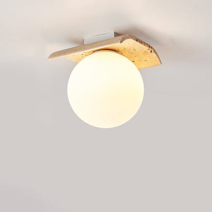 Yellow Travertine Ceiling Light